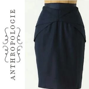 Anthropologie girls from savoy Navy Blue High Waist Pencil Skirt size 4